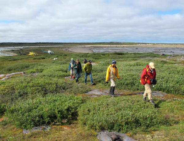 A group of geologists near Sloop Cove, Churchill, Manitoba. August, 2015.